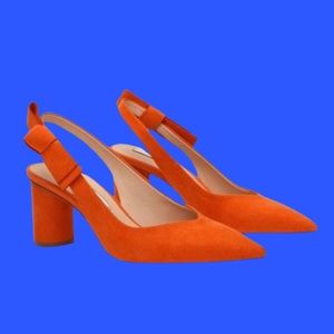 Zara orange pump heels